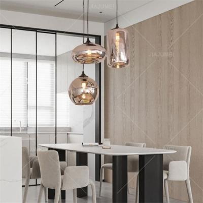 China Nordic Modern Luxury Hanging Lamp E27 Glass Ball Chandeliers Adjustable Length Suspension Pendant Lights for sale