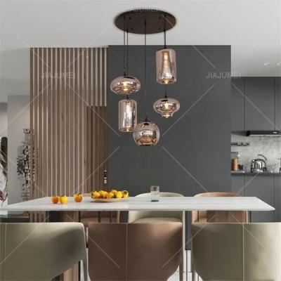 China E27 Living Room Decorative Pendant Light Modern Glass Design Adjustable Length Simple Hanging Ceiling Pendant Light for sale