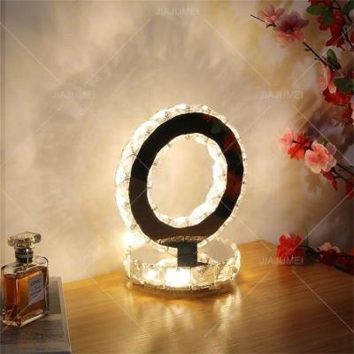 China Three Color Dimming Light Nordic Crystal Table Lamp Modern Luxury Led Desk Lamp Bedroom Restaurant Table for sale