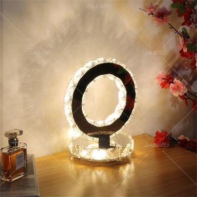 China Three Color Dimming Light Luxury Creative Romantic Crystal Table Lamp Atmosphere Bedroom Girl Bedside Lamp Night Lamp for sale