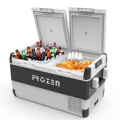 China Low Power Consumption FROZEN 95L Car Fridge Compressor DC 12V 24V Car Fridge with Freezer Cooler for Car Home Picnic for sale