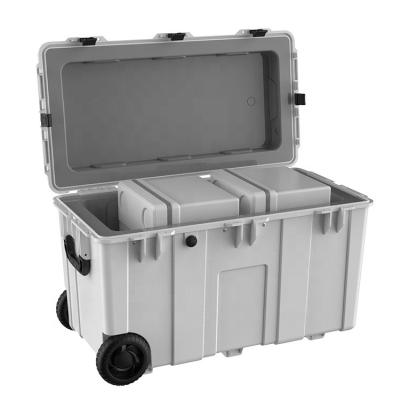 China Waterproof Car Ice Cooler Box With Wheels For Outdoor Camping Fishing Large Capacity Insulated 90L Hard Food Combo Feature Place for sale