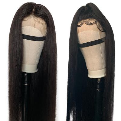 China Wholesale Indian Straight Transparent Wig Glueless Virgin Hair Shy Long Drawn Wave Hair Double Lace Straight Straight Lace Frontal Wig Hd for sale