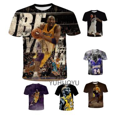 China Summer Anti Shrink T Shirts Men Print Cool Gym Fitness T Shirt Kobe Bryant Jersey Printing Mens Sport 3d T-shirt TeesHigh Quality for sale