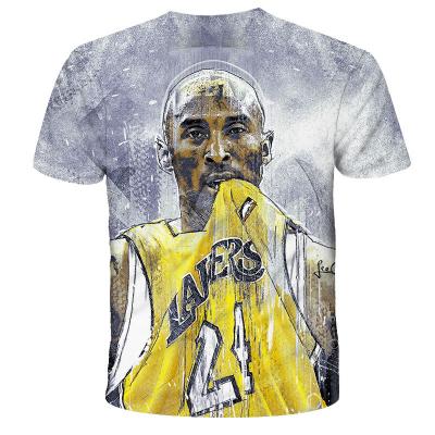 China 2020 Wholesale Cheap Price T-shirts Men Custom Kobe Bryant 3d T-shirt Anti-Shrink for sale