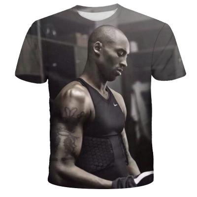 China Kobe 3d Print Shirt Bryant Jersey Anti Shrink T-shirt Customized Super Dry Fit Shirt Kobe Basketball Star T-shirt for sale