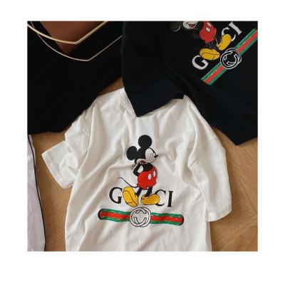 China Kucci Black White T-shirt Anti-wrinkle Cartoon Mickey Short Sleeved Unisex T-shirt Printed Girls T-shirt Plus Size Shirts Tops for sale