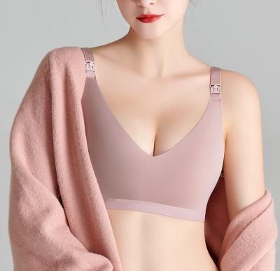 China Antibacterial Latex No Trace Bra Bralette Pegnant Woman Pregnancy Cross Soft Nursing Sleeping Breastfeeding Maternity &Nursing Bras for sale