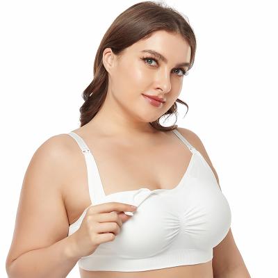 China Seamless Antibacterial Fashion No Rims Front Open Button Comfortable Pregnant Mom Women Maternity Nursing Bra for sale