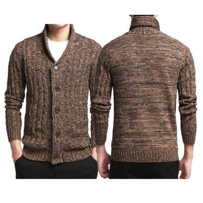 China 2021 Anti-wrinkle Autumn Winter Man Clothing Coat Custom Plain Knitted Cotton Cardigan Sweater Men for sale