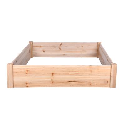 China CLASSIC OEM Customize Outdoor Garden Vegetable Plant Raised Wooden Box Flower Pot Wooden Crate Can Be Spliced ​​Planter Box Bed for sale