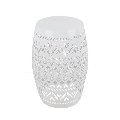 China Modern OEM Customize Manufacturers White Lace Home Exterior Cut Modern Side Table With Tile Top for sale