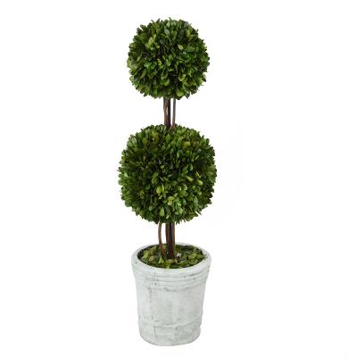 China Greenhouse Home Gardening OEM Customize Manufacturers Direct Sales Both Artificial Bonsai Plant Ball Cypress Tree Topiary Spherical Topiary Plants Both 2 for sale