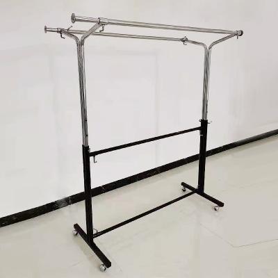 China Single Sided Portable Metal Display Garment Rack Rolling Clothes Drying Racks Underwear Store Clothing Store Hang Clothes for sale