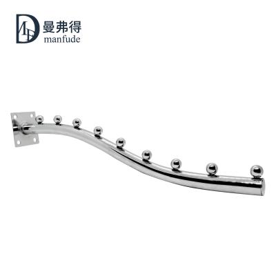 China Store merchandise display Manfude supermarket shelf hook factory direct sale bend welded metal wire display hook for wall on round shapeWith beads for sale