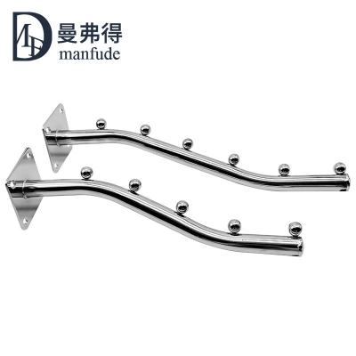 China Shop Merchandise Display Oval Stainless Steel Metal Tube Wall With Ball Hooks for sale