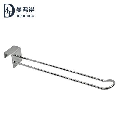 China Foshan Factory Supermarket Shelf Tube Metal Tube Bar Hooks Store Merchandise Display Double Supermarket Hook Use U Shape Square Chi-Square for sale