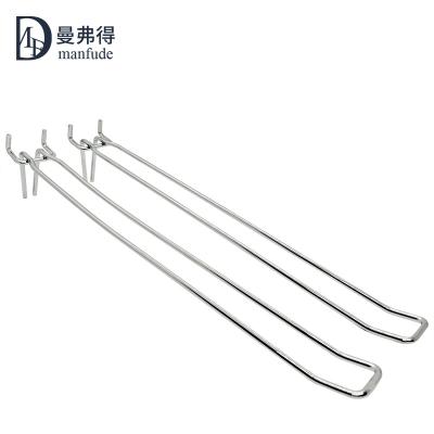 China Customizable Metal U Shaped Chrome Display Hooks Shop Merchandise Display Pegboard Hooks for sale