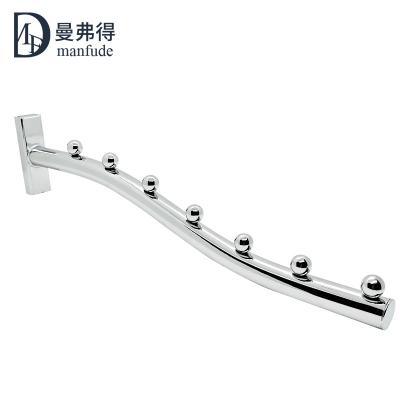 China Shop Merchandise Display Manfude Supermarket Shelf Hook Peg Board Hooks Chroming Metal Single Slotted Iron Tube Channel Waterfall Hook for sale