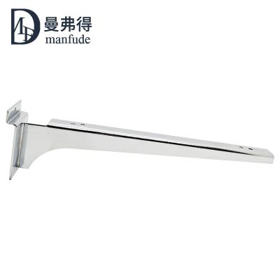 China Shop Merchandise Display Manfude Supermarket Shelf Groove Plate Support Thickened Bracket Groove Dish Hook Shelf Glass Rack for sale