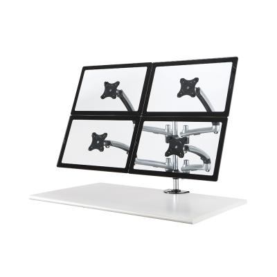 China Minimalist Best Quality Minimalistaluminum Quad Monitor Mount For School Office Building Home Workshop for sale