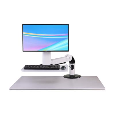 China Premium 1 Top / 1 Tier Sit-Rack Workstation with Single Monitors Arm Installed at 32