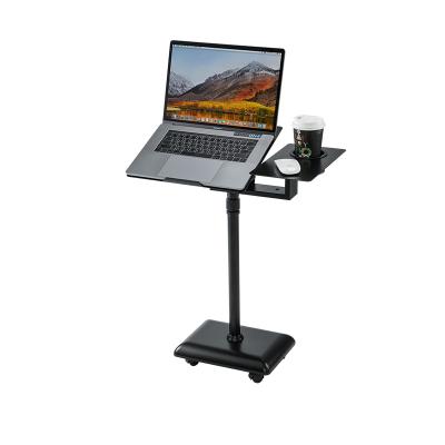 China Rolling (Height) Adjustable Iron Tilting Mobile Standing Desk With Side Table for sale