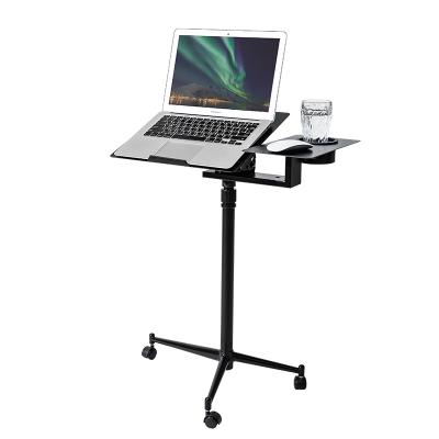 China (Height) Adjustable Rolling Tilting Mobile Standing Desk With Side Table for sale