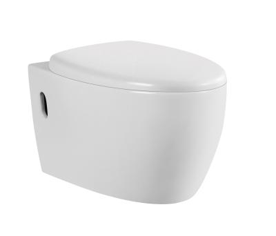 China Double-flush European popular style certification wall mounted two piece white ceramic wall hung toilet for sale