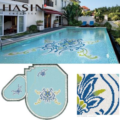 China Parquet Hasin modern style cast iron mosaic architecture villa beach hotel swimming pool hot mosaic tiles for sale