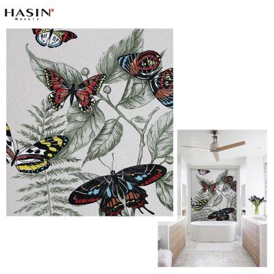 China Parquet Hasin Mosaic Wall Butterfly Mosaic Pattern Decorative Wall Slab (Butterfly Pattern) for sale