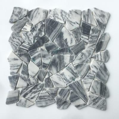 China Gray Parquet Irregular Shape Natural Marble Mosaic Floor Wall Mosaic for sale