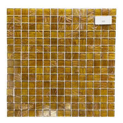 China Australia Style 327x327mm Glossy Gold Glass Marble Pool Floor Mosaic from Hasin Foshan Factory Supplier for sale