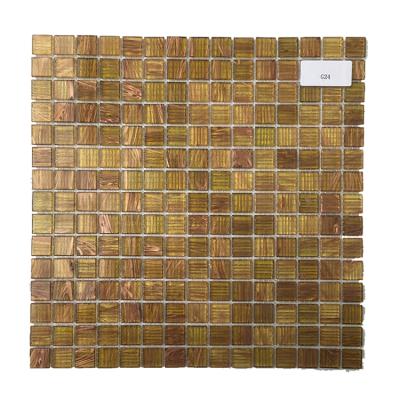 China Glass mosaic wall slabs wall cladding slab parquet luxury gold glitter mosaic line for sale