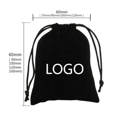 China Recyclable Luxury Popular Multi Color Custom Logo Velvet Pouch Bag for sale