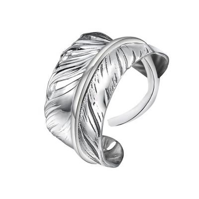 China Jewelry S950 Sterling Eagle Feather Special Silver Handwork Design Marvelcolour Free Size Ring For Women Men Fashion Wearing for sale