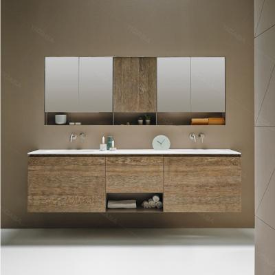 China Modern Wall Mounted Bathroom Vanity Cabinets Melamine Bathroom Vanity Manufacturer for sale