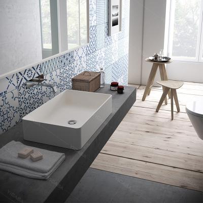 China 2020 New Design Durable Basin Basin Rectangle Sink Bathroom Sink Artificial Stone Kitchen Sink for sale