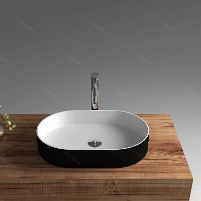 China 2020 New Modern Durable Bathroom Sink Solid Surface Sinks Basin Cabinet Countertop Artificial Stone Basin for sale