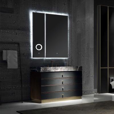 China Modern Black Modern Bathroom Cabinets Bathroom Cabinet With Mirror Bathroom Cabinet Furniture for sale