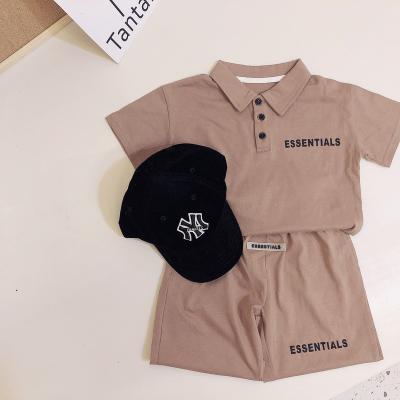 China NEW 2022 summer fashion boys clothing casual set short sleeve POLO T-shirt shorts 2 piece casual set simple boutique outfits for sale