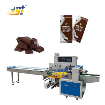 China Automatic Plastic Products Pillow Bag Chocolate Candy Bread Cookie Flow Packing Machine for sale