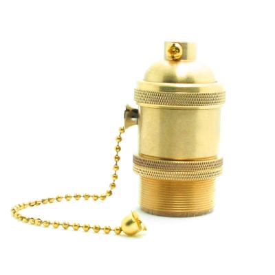 China DIY Screw Pull Chain E26 E27 Socket Vintage Copper Pendant Lighting Lamp Holder for sale