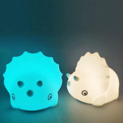 China Color Changing Sleep Nursery Lamp USB Night Light Silicone Lamp Custom Dinosaur Night Light For Kids for sale