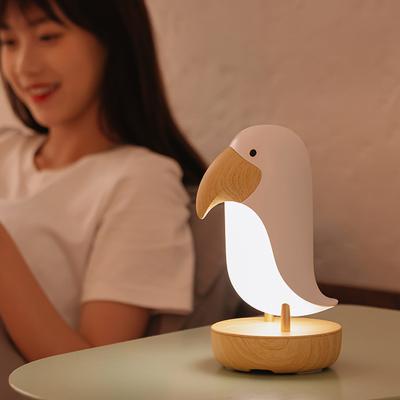 China Eco-friendly Rechargeable Portable Wooden Bedside Table Lamp Night Light With Speaker for sale