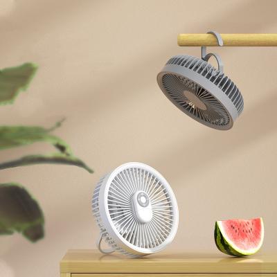 China 2022 Fan Charger Camping Fans Cooling Mini Portable Camping Rechargeable Fan withLED Light for sale