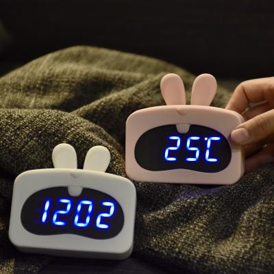 China LUMINOVA Digital Alarm Clock Battery Kid Rabbit Portable Multifunctional Alarm Clock for Bedrooms for sale