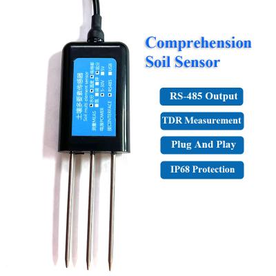 China 3 in1 Bodenfeuchtigkeitstemperatur EC-Leitfähigkeitssensor IP68 RS485 Bodenmesser Sensor zu verkaufen