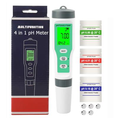 China 4 in 1 Wasserdichtheit Wassertester für Aquarien und Hydroponik pH/TDS/EC/Tempometer zu verkaufen