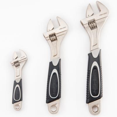 China Carbon Steel CRV Carbon Steel Forged Adjustable PVC Handle Wrench Monkey Wrench for sale